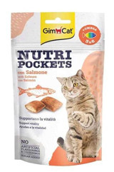 Gimcat Nutri Pockets Somon Az Tahıllı Yetişkin Kedi Ödül Maması 60 gr