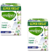 Molped Pure & Soft Gece Organik Antialerjik İnce 18'li Hijyenik Ped 2 Adet