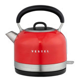 Vestel Retro Çelik 1.7 lt 2200 W Retro Kırmızı Kettle