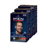 Schwarzkopf Men Perfect 50 Açık Kahve Jel Erkek Saç Boyası 3x40 ml