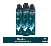 Rexona Extra Cool Pudrasız Ter Önleyici Antiperspirant Sprey Erkek Deodorant 3x200 ml