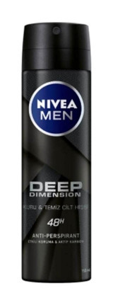 Nivea Deep Dimension Pudrasız Ter Önleyici Antiperspirant Sprey Erkek Deodorant 12x150 ml