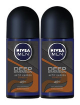 Nivea Deep Dimension Espresso Pudrasız Ter Önleyici Antiperspirant Roll-On Erkek Deodorant 2x50 ml