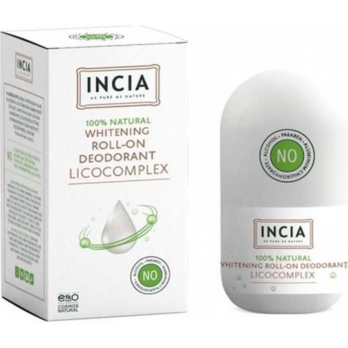 Incia Whitening Pudrasız Ter Önleyici Organik Roll-On Kadın Deodorant 50 ml