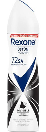 Rexona Invisible Üstün Koruma Pudralı Ter Önleyici Antiperspirant Sprey Kadın Deodorant 150 ml