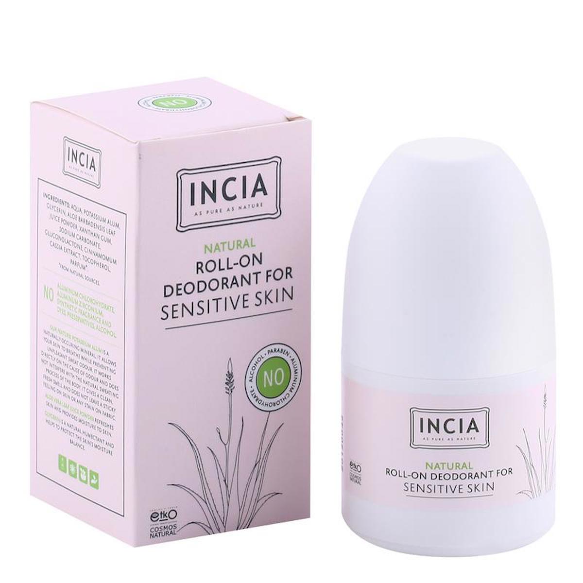 Incia Sensitive Pudrasız Ter Önleyici Organik Roll-On Kadın Deodorant 50 ml