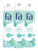 Fa Soft & Control Pudrasız Ter Önleyici Antiperspirant Sprey Kadın Deodorant 3x150 ml