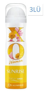 Xo Sunrise Pudrasız Ter Önleyici Sprey Kadın Deodorant 3x150 ml