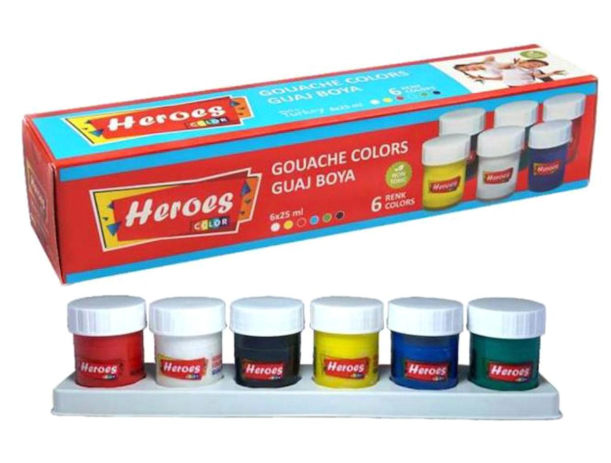 Heroes Çok Renkli 6x20 ml Guaj Boya Seti