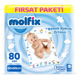 Molfix Alezli Tek Kullanımlık 60x60 cm 80'li Alt Açma Örtüsü