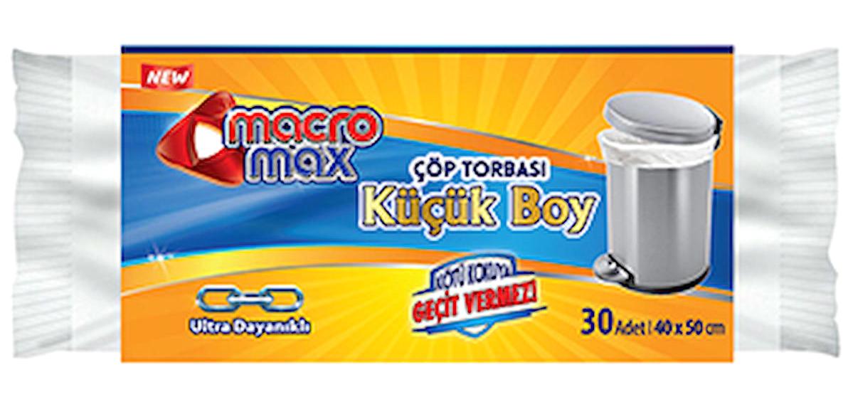 Macromax Şeffaf Küçük Boy 40x50 cm Çöp Poşeti 10x12 Adet Beyaz