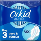 Orkid Ultra Gece & Gündüz Orta 24'lü Hijyenik Ped 6 Adet