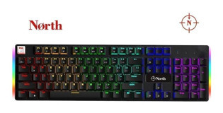 North Shield Türkçe Q RGB 104 Tuşlu Blue Kablolu Siyah Mekanik Gaming Klavye