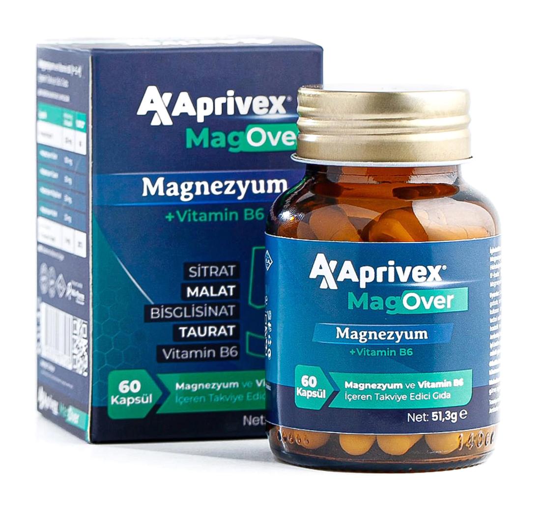 Aprivex Magover Magnezyum 5 Li Etki Aromasız Yetişkin Vitamin 60 Adet Tablet