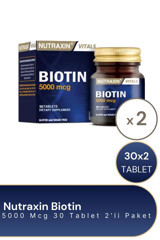 Nutraxin Biotin Aromasız Yetişkin Vitamin 2x30 Adet Tablet