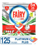 Fairy Platinum Plus Limon Tablet Bulaşık Makinesi Deterjanı 5x125 Adet