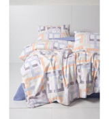 Cotton Box Flanel Pamuklu 4 Mevsim 200x220 cm Çarşaflı Desenli Çift Kişilik Nevresim Takımı Mavi