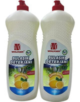 Worldchem Limon Kokulu Sıvı El Bulaşık Deterjanı 2x750 ml