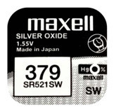 Maxell SR521SW 379 1.55 V 14 mAh Gümüş Oksit Düğme Pil