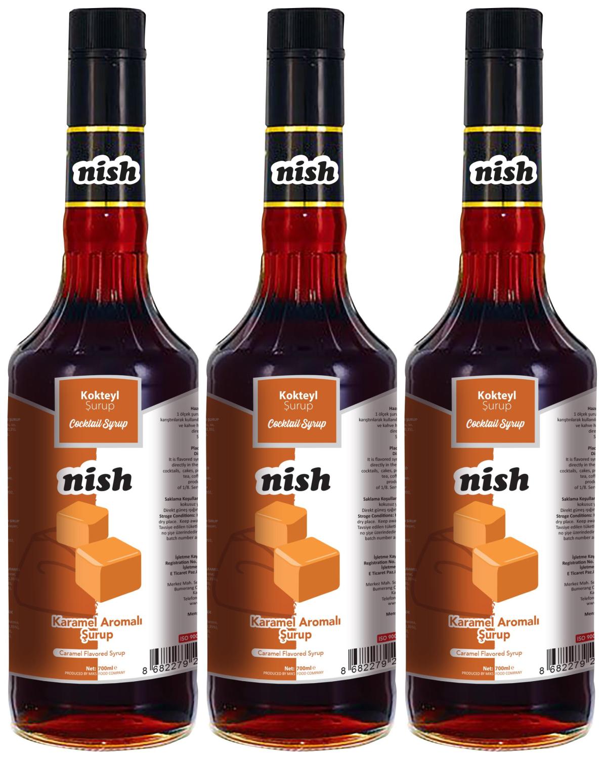 Nish Kahve Karamel Kahve Şurubu 3x700 ml