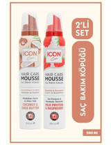 Icon Care Coconut & Shea Butter Saç Köpüğü 200 ml + Icon Care Milk Protein & Raspberry Saç Köpüğü 200 ml