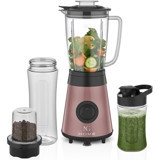 NG Home Retro Plus 800 ml Plastik Turbolu Çift Bıçaklı 4'lü Büyük Smoothie Blender Rose Gold