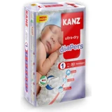 Kanz Ultra-Dry Yenidoğan 1 Numara Cırtlı Bebek Bezi 80 Adet