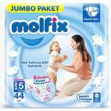 Molfix Junior Plus 5 + Numara Cırtlı Bebek Bezi 44 Adet