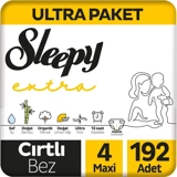 Sleepy Ekstra 4 Numara Organik Cırtlı Bebek Bezi 2x96 Adet