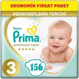 Prima Premium Care 3 Numara Cırtlı Bebek Bezi 156 Adet