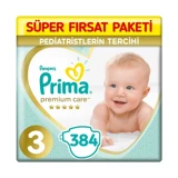 Prima Premium Care 3 Numara Göbek Oyuntulu Cırtlı Bebek Bezi