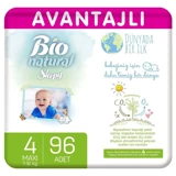 Sleepy Bio Natural 4 Numara Organik Cırtlı Bebek Bezi 96 Adet