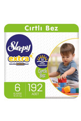 Sleepy Extra 6 Numara Organik Cırtlı Bebek Bezi 192 Adet