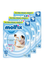 Molfix Junior 5 Numara Cırtlı Bebek Bezi 3x78 Adet