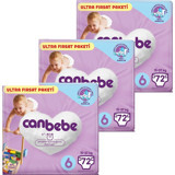 Canbebe Ultra Fırsat Paketi 6 Numara Bantlı Bebek Bezi 3x72 Adet