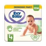 Evy Baby Ekonomik Paket Maxi 4 Numara Cırtlı Bebek Bezi 30 Adet
