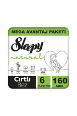 Sleepy Natural 6 Numara Organik Cırtlı Bebek Bezi 160 Adet