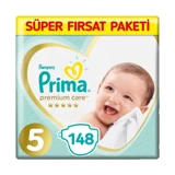 Prima Premium Care 5 Numara Cırtlı Bebek Bezi 148 Adet