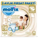 Molfix Pure & Soft 6 Numara Cırtlı Bebek Bezi 144 Adet