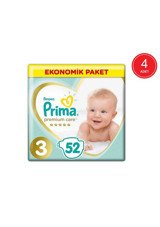 Prima Premium Care 3 Numara Cırtlı Bebek Bezi 4x52 Adet