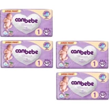 Canbebe Jumbo Paket Yenidoğan 1 Numara Bantlı Bebek Bezi 4x40 Adet