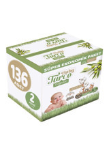 Baby Turco Doğadan Mini 2 Numara Cırtlı Bebek Bezi 136 Adet