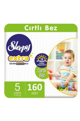 Sleepy Extra 5 Numara Organik Cırtlı Bebek Bezi 160 Adet