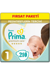 Prima Premium Care 1 Numara Cırtlı Bebek Bezi 210 Adet