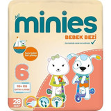 Minies Extra Large 6 Numara Bantlı Bebek Bezi 28 Adet