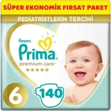 Prima Premium Care 6 Numara Cırtlı Bebek Bezi 140 Adet