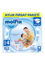 Molfix Maxi 4 Numara Cırtlı Bebek Bezi 152 Adet