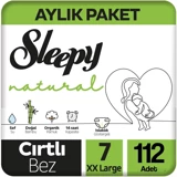 Sleepy Natural 7 Numara Organik Cırtlı Bebek Bezi 112 Adet
