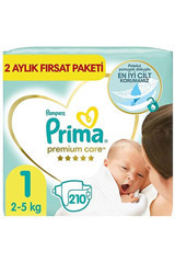 Prima Premium Care Yenidoğan 1 Numara Cırtlı Bebek Bezi 70 Adet