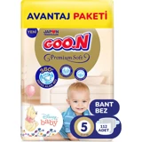 Goon Premium Soft 5 Numara Bantlı Bebek Bezi 112 Adet
